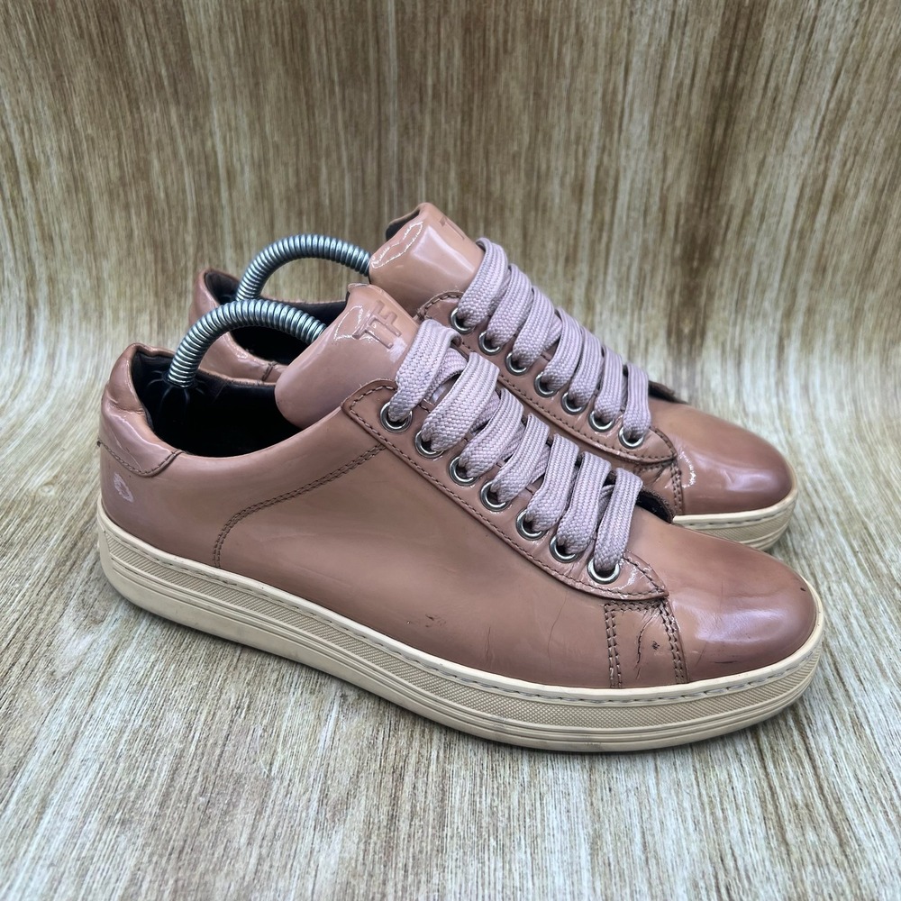 Tom Ford Patent Leather Sneakers Women's 6.5 Blush Low Top Made in Italy